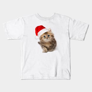 Cute Christmas Little Cat Kids T-Shirt